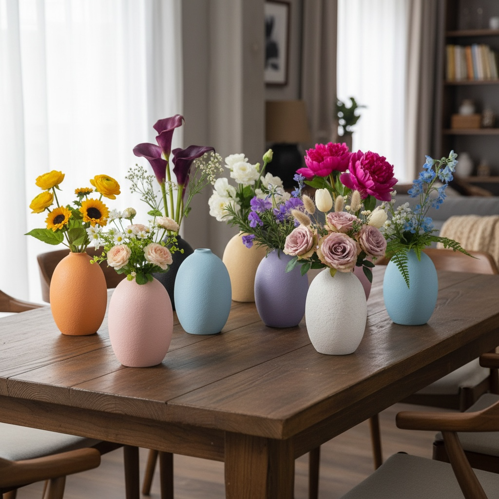 Modern Oval Ceramic Vase – Matte Minimalist Home Décor #CV3230