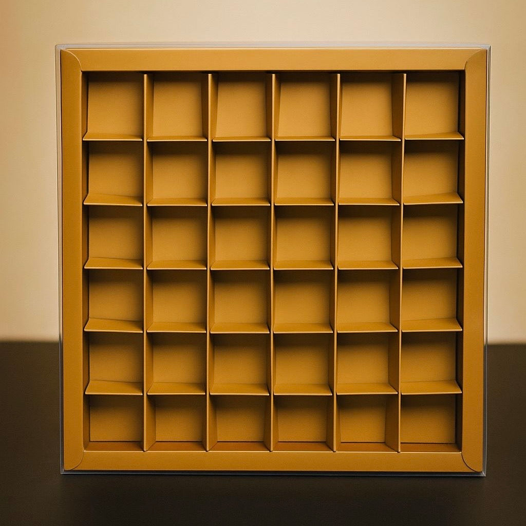30x30cm - 36grids Gold Carton Box #CB2399
