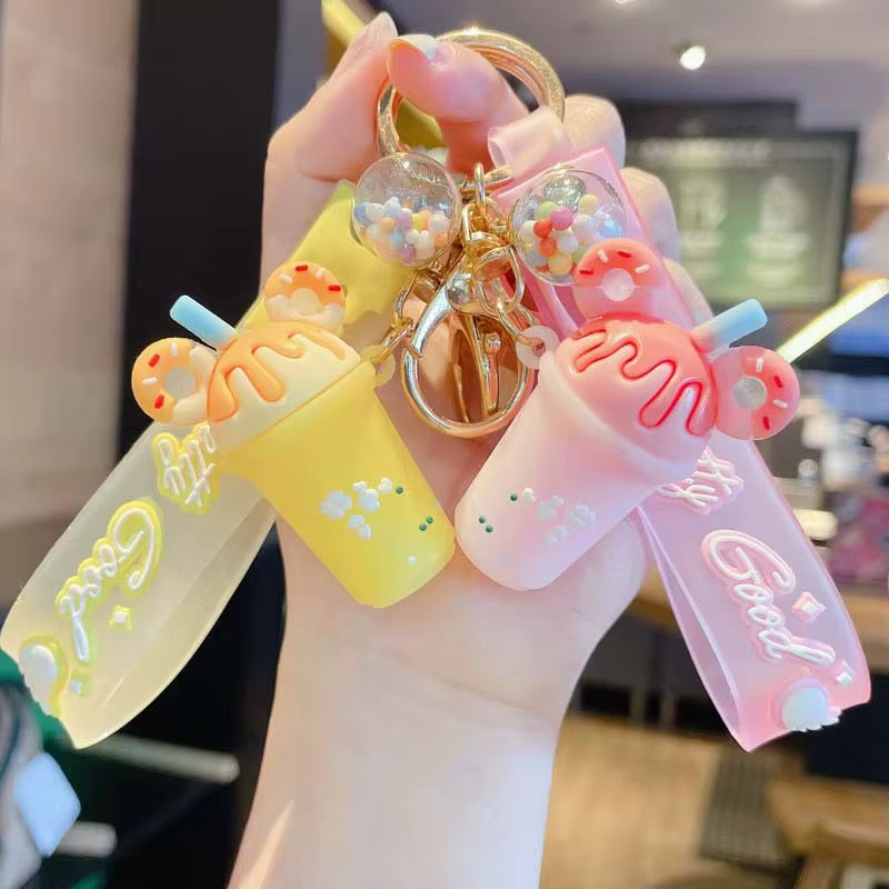 Pretty Girl Cute Drink Keychain #KC2625