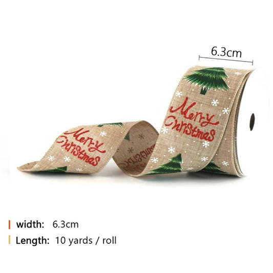 1 Roll 6.3cm x 10m Merry Christmas Ribbon #CR1333