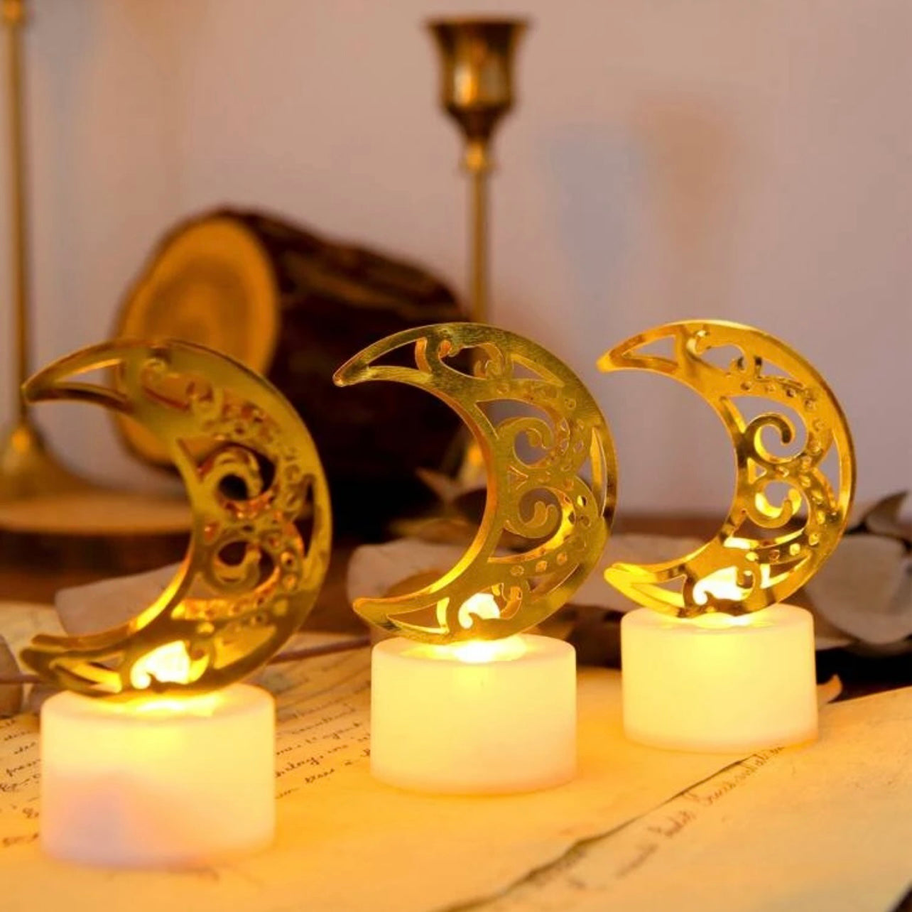 1pc Mini Moon Shaped Electronic Candle Light #RT1564