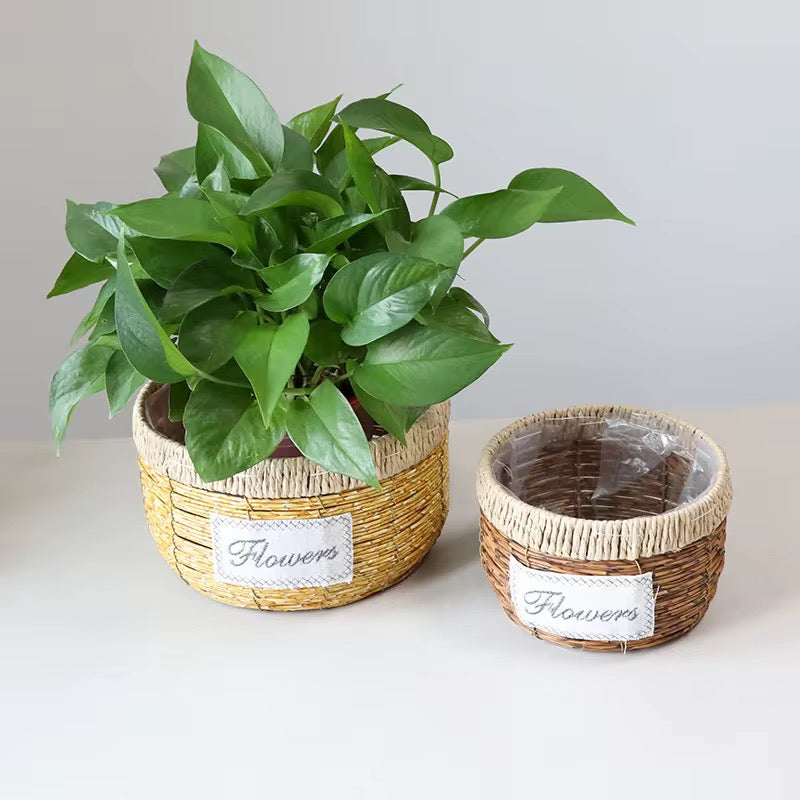 Wicker Flower Basket with Liner – Small & Large Sizes #FB2797