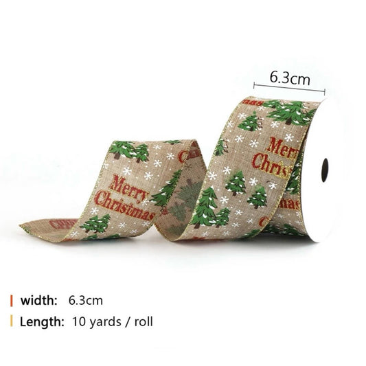 1 Roll 6.3cm x 10m Merry Christmas Ribbon #CR1335