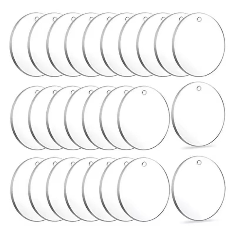 Clear Acrylic Round Tags – 5cm #CA3200