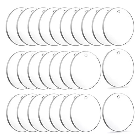 Clear Acrylic Round Tags – 5cm #CA3200