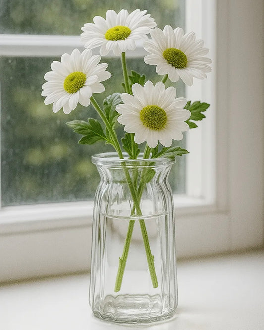 Origami Elegant Simple Design Flower Desk Decorative Glass Vase 15x9cm, Transparent #GV2804