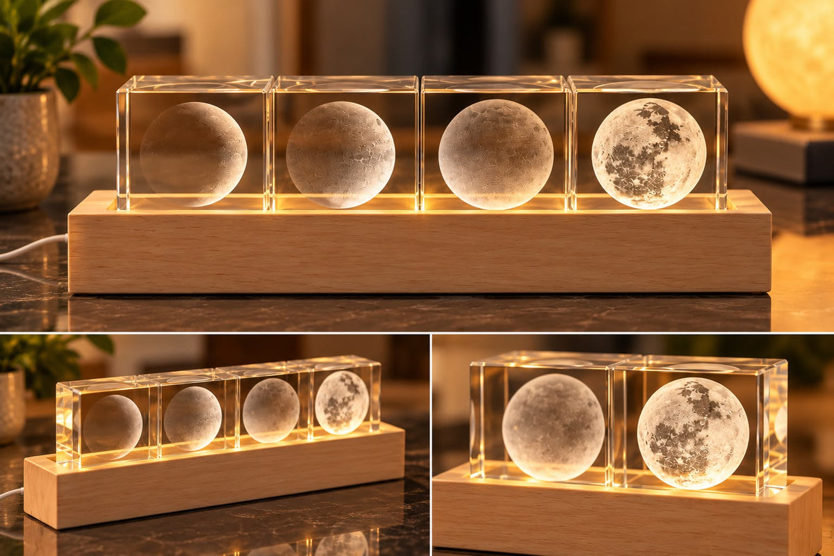 18cm LED Moon Phase Crystal Light #CL4270