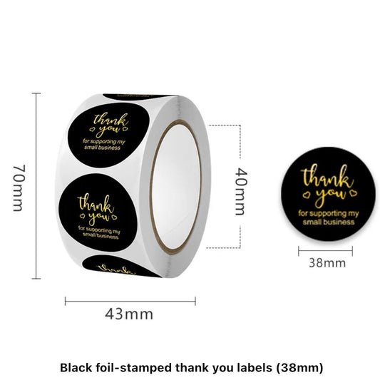 3.8cm x 500pcs Thankyou stickers #CS1307