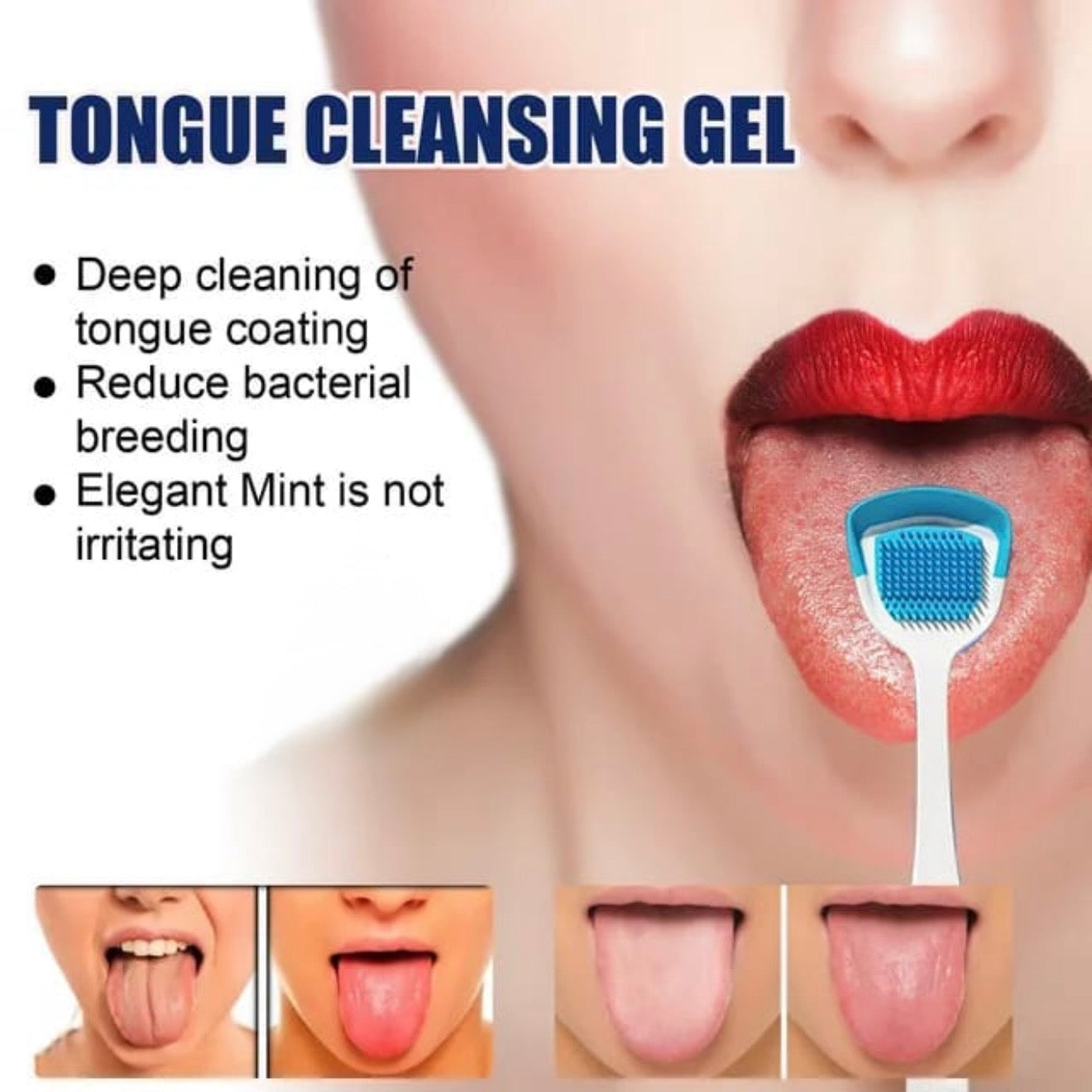 Set / Tongue Coating Gel with Tongue Brush #TF038