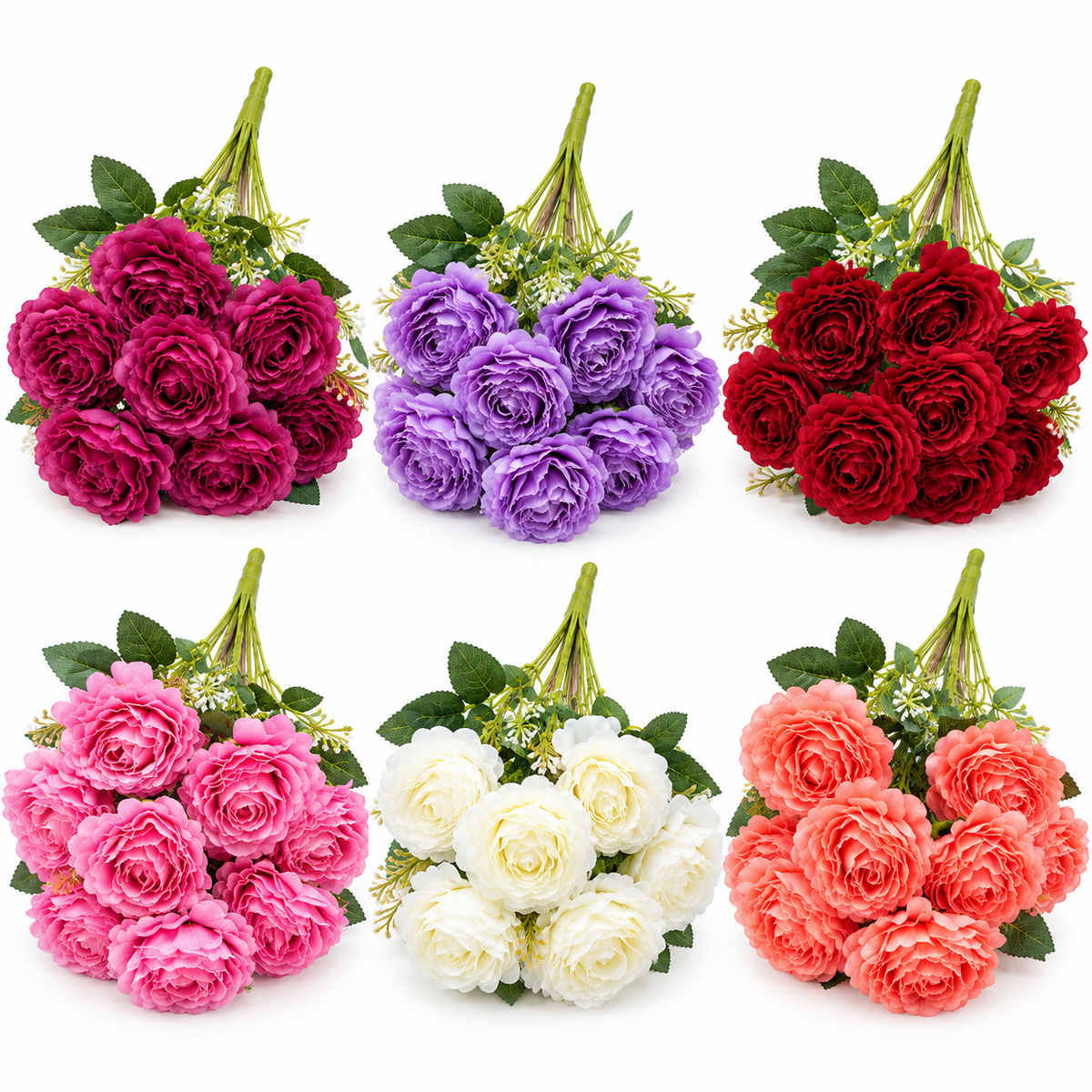 Artificial Rose Bouquet – 9 Pieces, 43 cm #AF4456