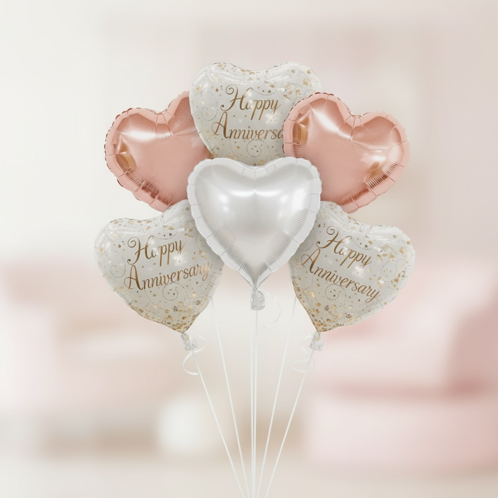 Happy Anniversary Balloon Set – Rose Gold Hearts #FB3114