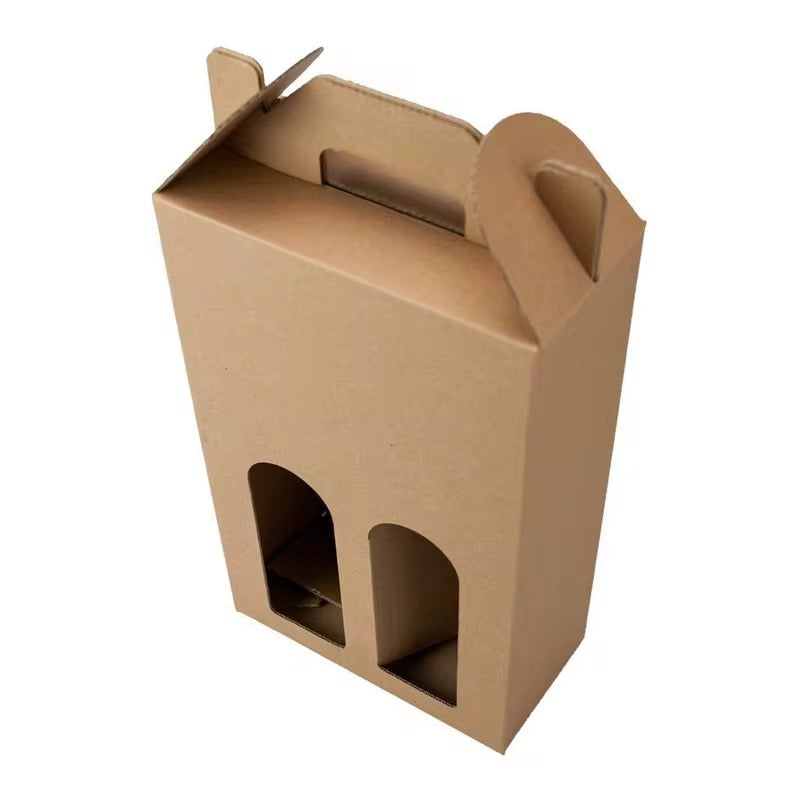 X12pcs - 2 Bottles Cardboard Box kraft With Window #CB2311