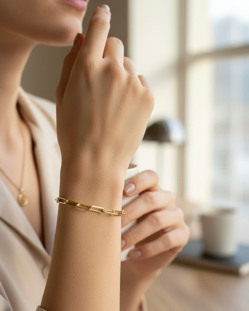 18K Gold Plated Clover Bracelet #GB3863