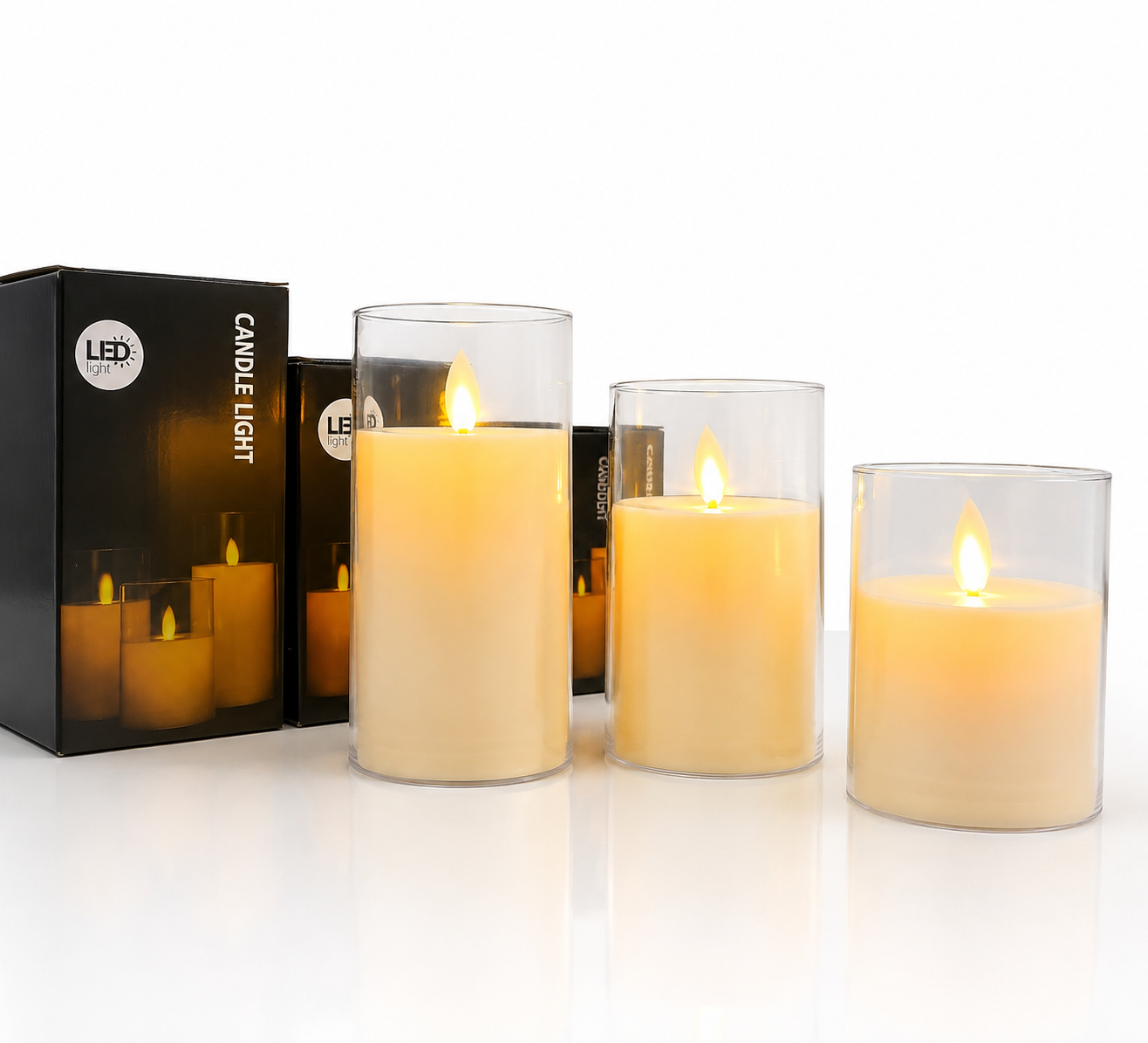 LED Pillar Candles – 3 Sizes #EC4090