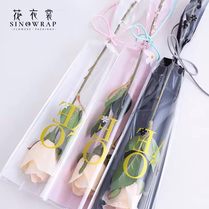 X12pcs LOVE Flower Bouquet Wrapping Sleeve – 56 cm #WP3980