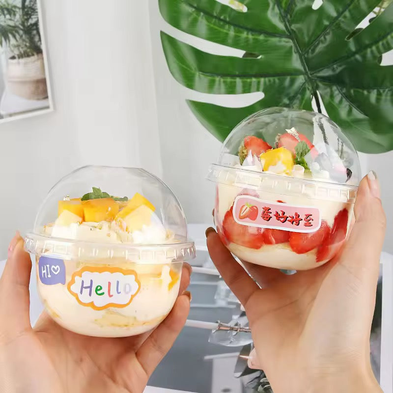 X12pcs - 250ml Plastic Mousse Cake Pudding Box #CB1872