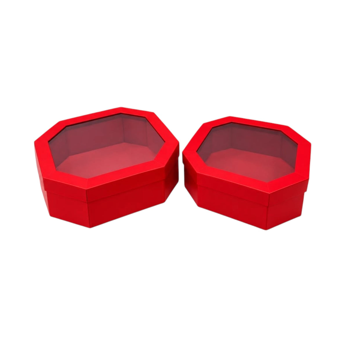 X2 Octagonal Flower Gift Box with Transparent Lid #LB4323