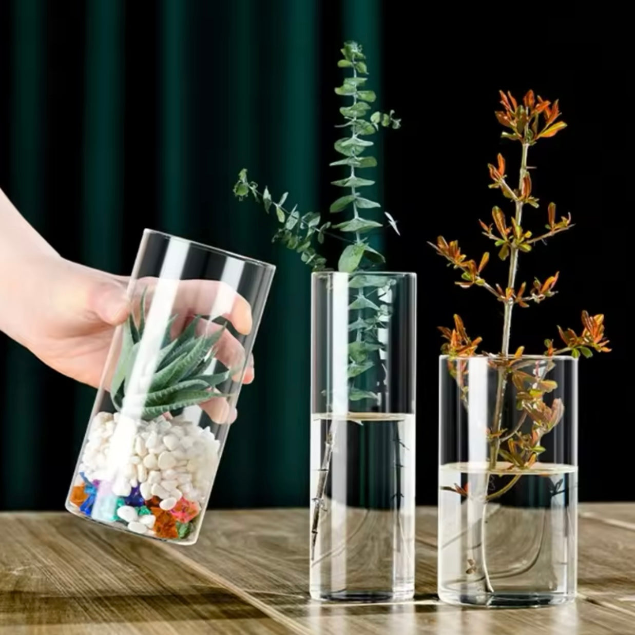 Vase Flower Arrangement Transparent Glass