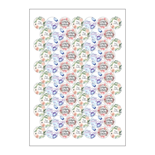72pcs - 4cm Birthday Stickers #ST1783