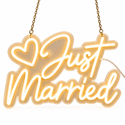 60x35cm Just Married Neon Sign #NS4256