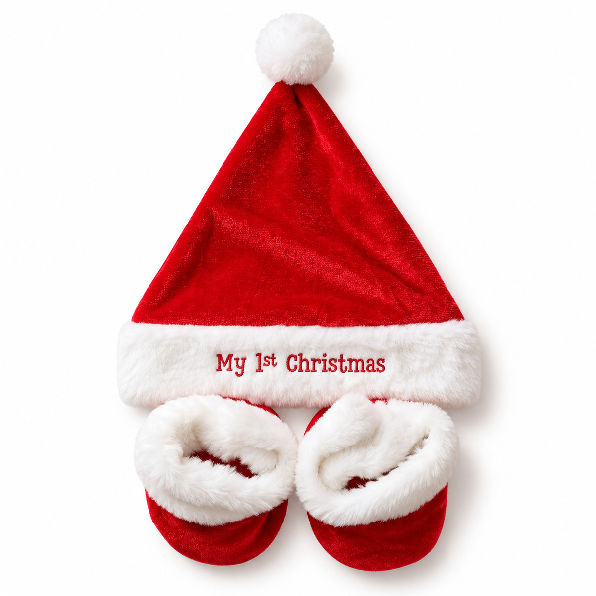 Baby Santa Hat & Bootie Sock Set – My 1st Christmas #SS4381