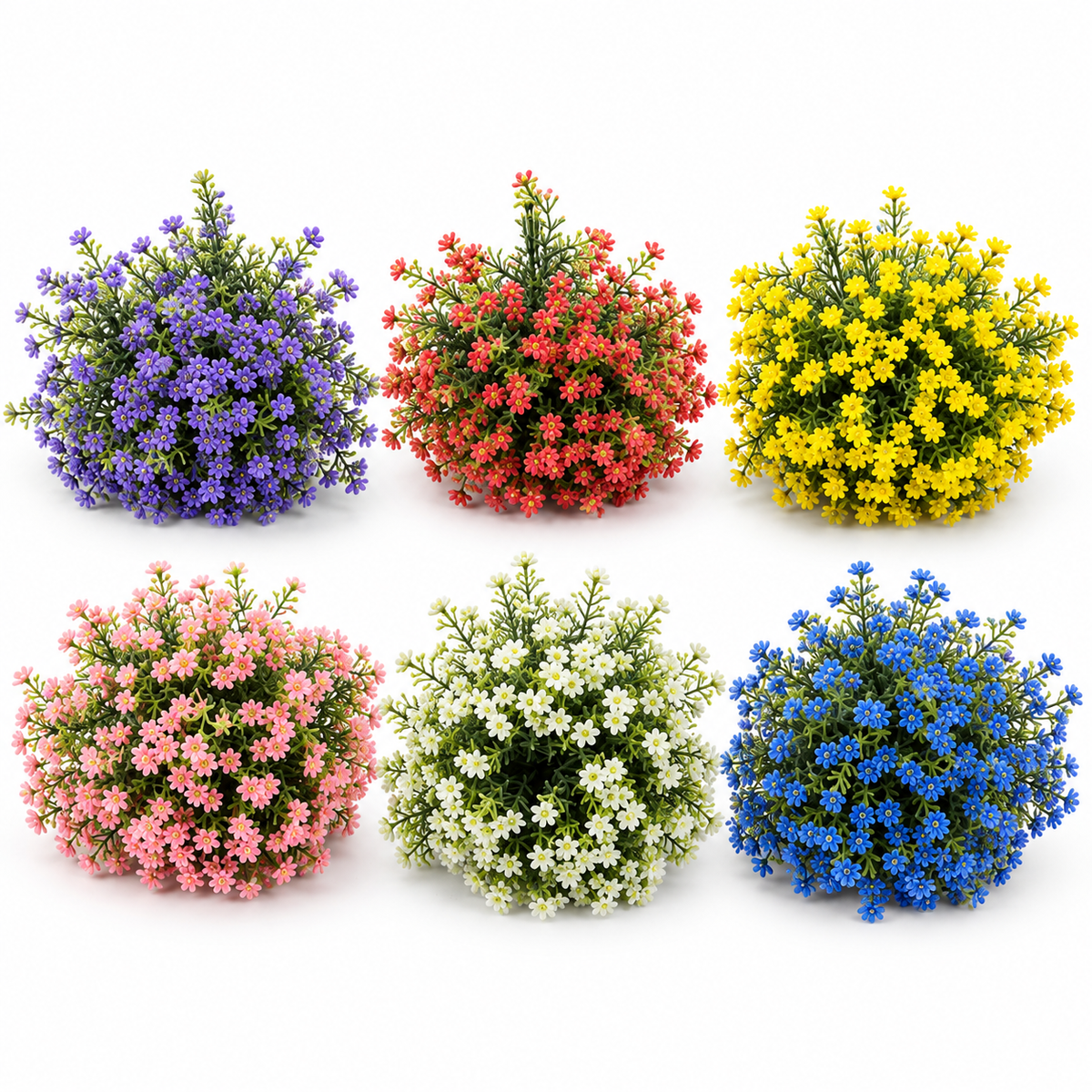 Artificial Mini Flower Bush – 6 Colors Available #AF4517
