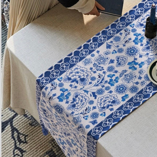 Blue Floral Table Runner #CV3990