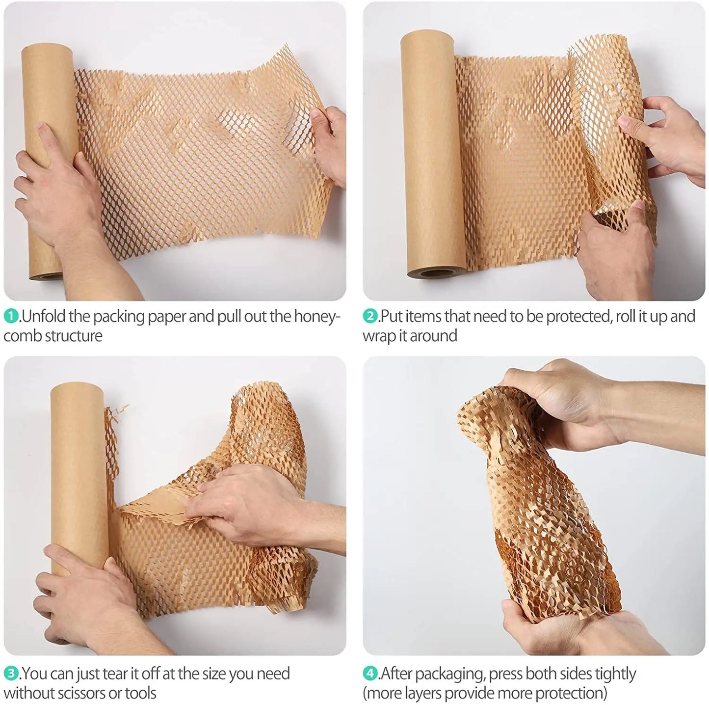 10m x 38cm Brown Honeycomb Kraft Paper #WP1340