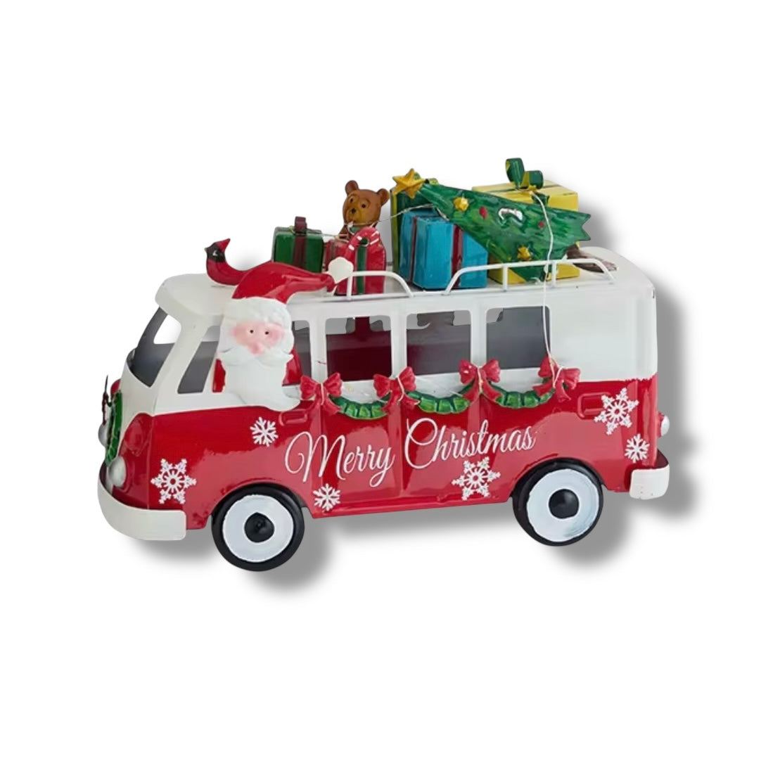 Metal Santa Wagon with Gifts, LED Christmas Decoration #CD2082