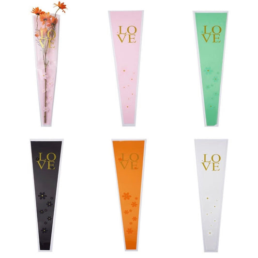 X12pcs LOVE Flower Bouquet Wrapping Sleeve – 56 cm #WP3980