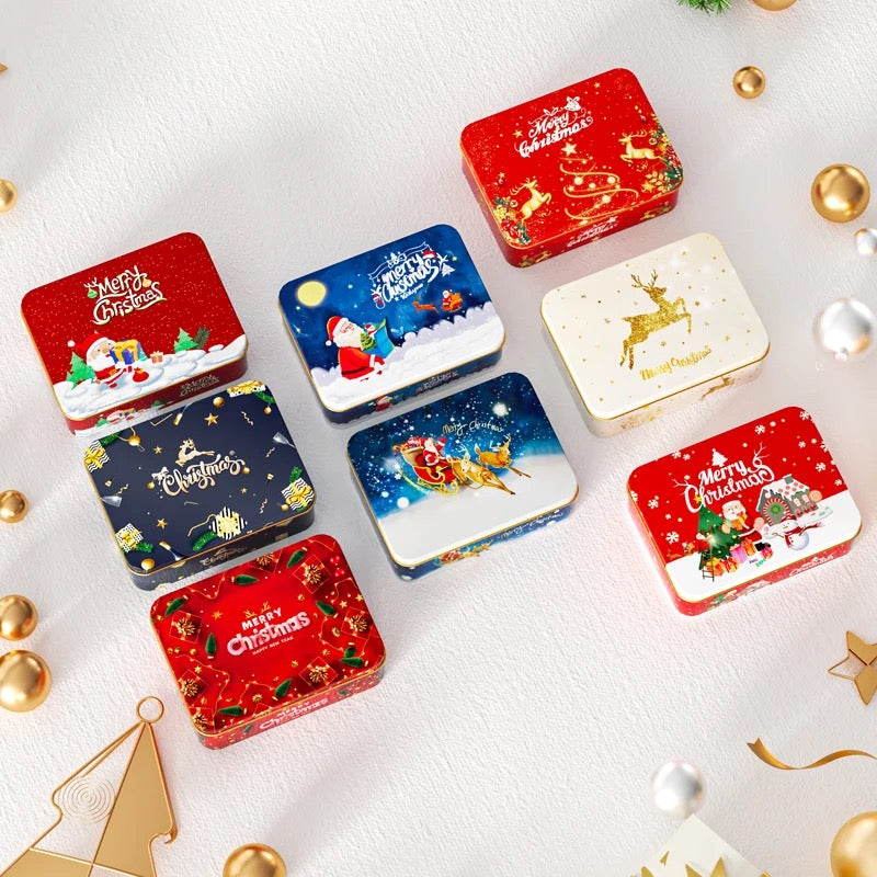 Metal Rectangle Christmas Tin Box #CB1372