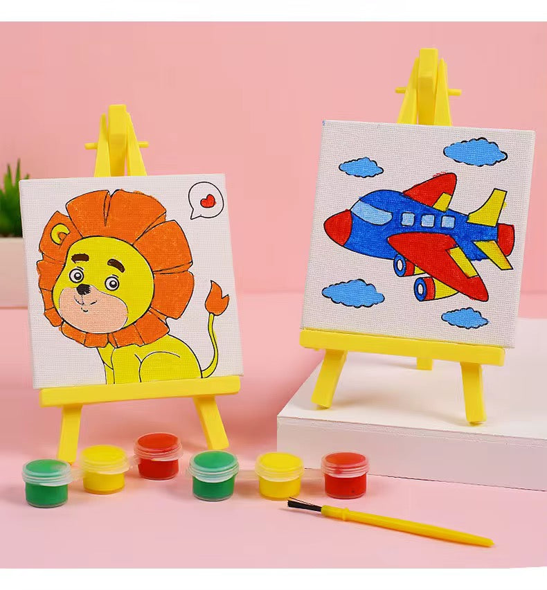 Kids DIY Painting Set with Mini Easel & Paints #CB2635