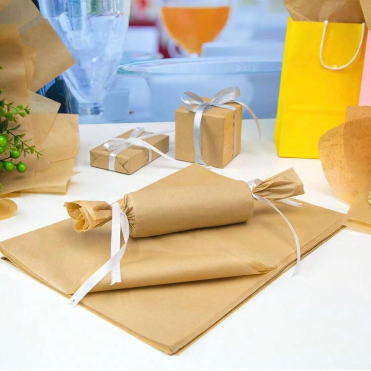 100 Sheets Khaki Tissue Paper 35 X 50 Cm #WP1438