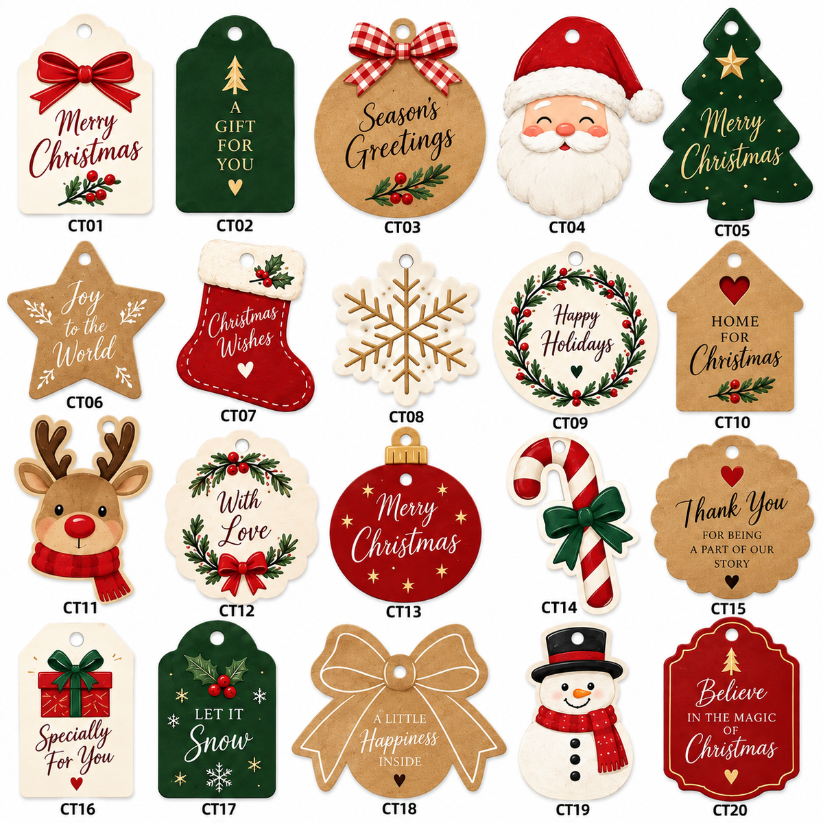 Christmas Gift Tags – Pack of 12pcs #CT4197