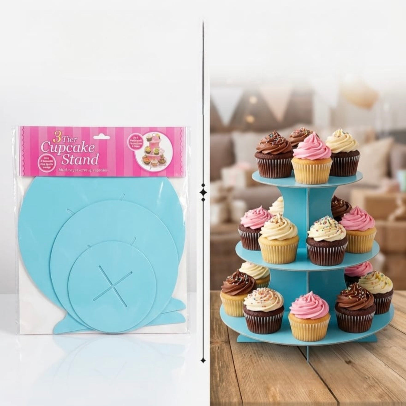 3-Tier Cupcake Stand – Party Display Tower #CS3877