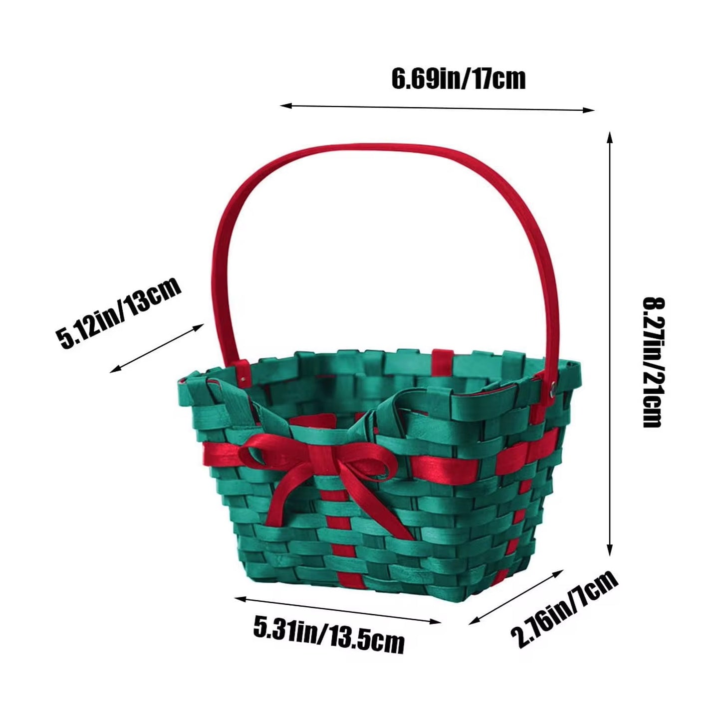 Set/2pcs - Christmas wooden Basket #FB2296