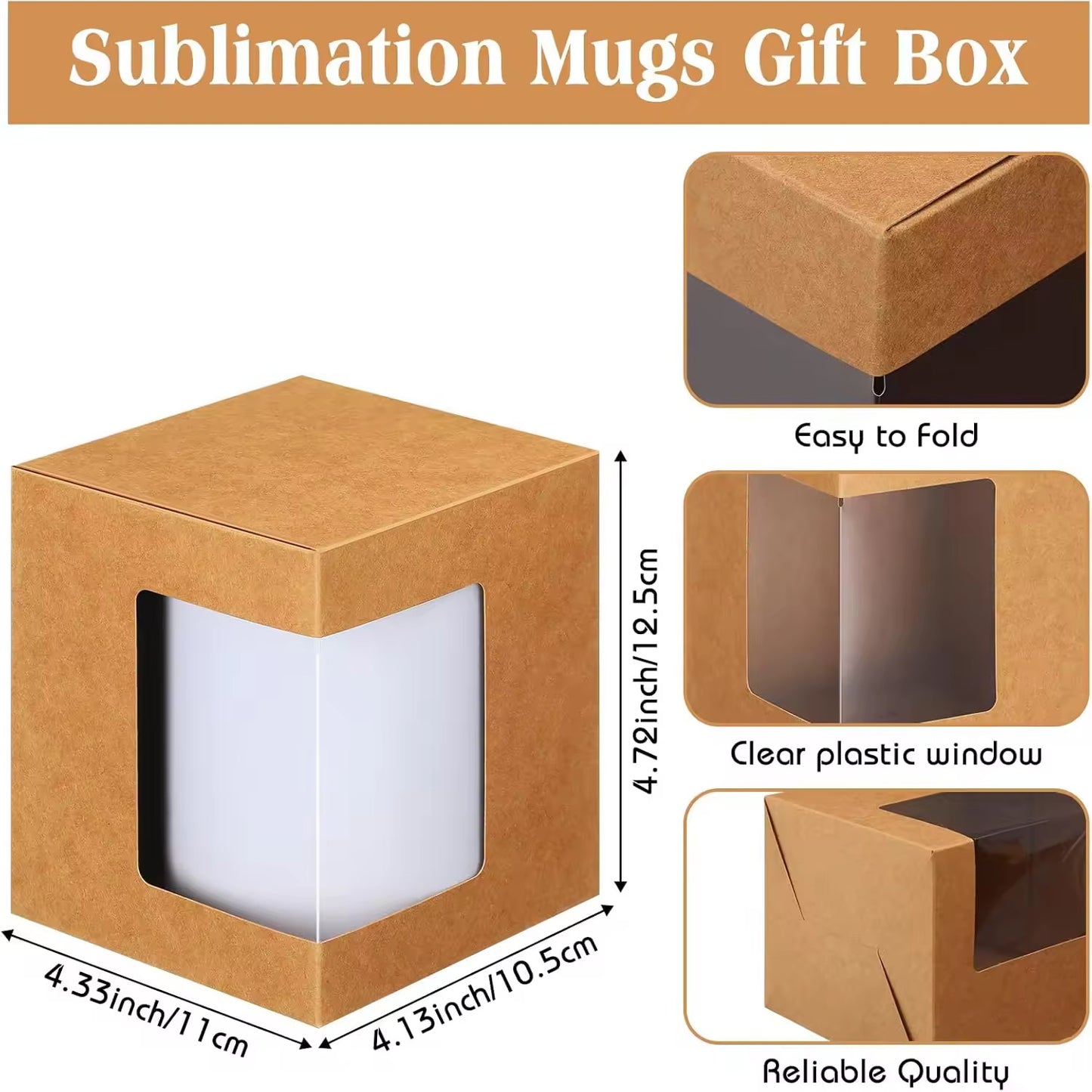 X12pcs - Mug Box With PVC window #CB2848