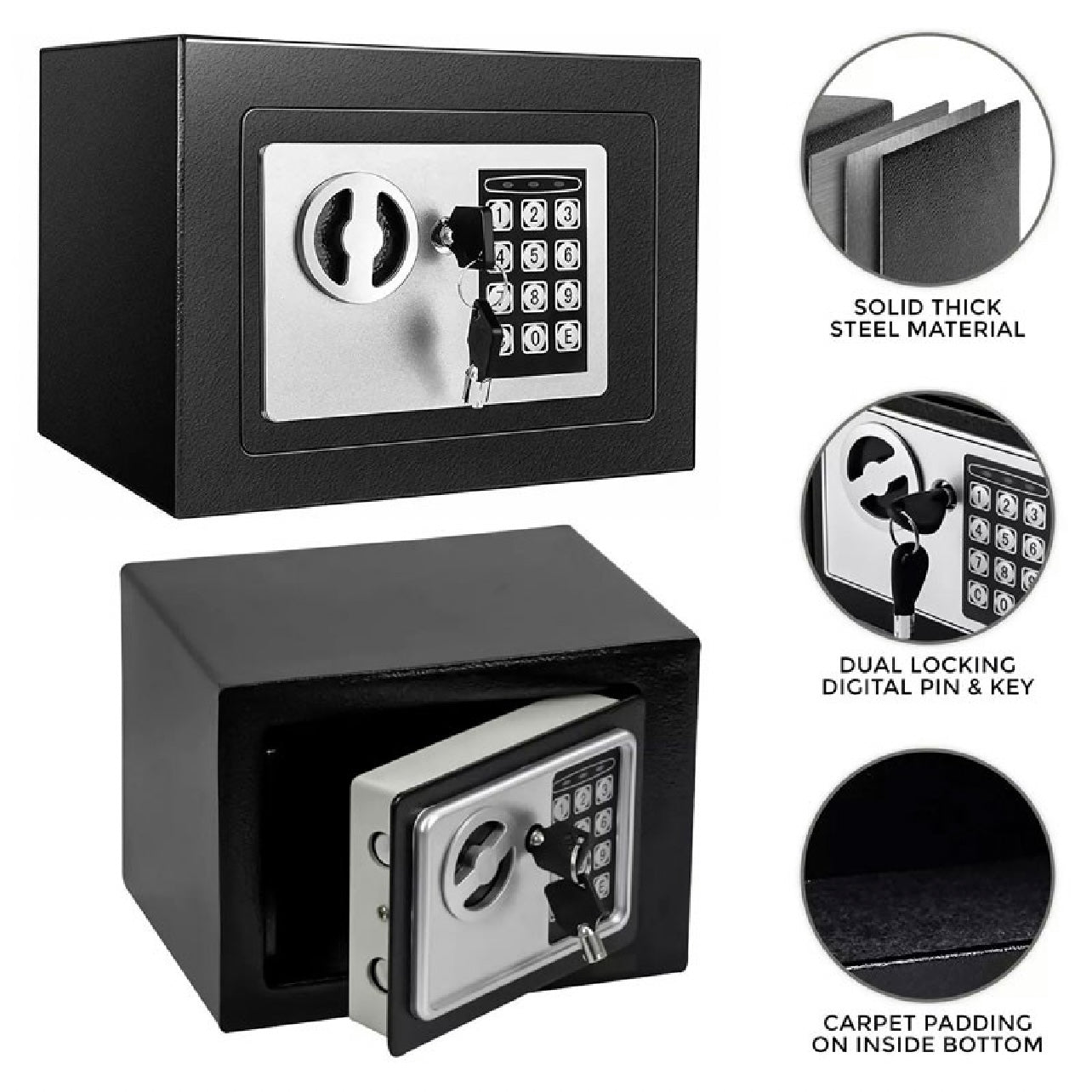 Mini Digital Electronic Keypad Lock Built-in 2 Locking Bolt Safe Box #MS1546