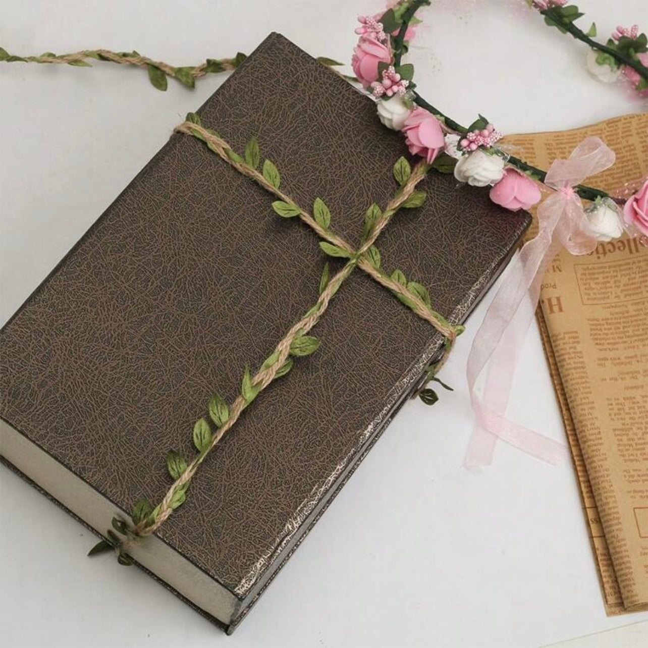 Green Leaves Jute Ribbon #JR1060