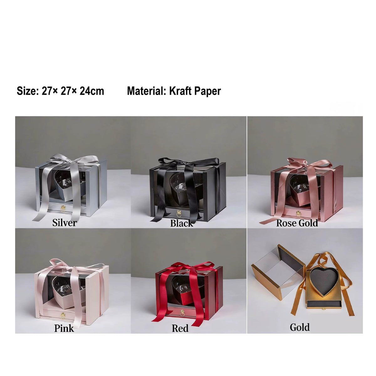 Luxury Gift Box with Ribbon – 27 × 27 × 24 cm #GB4317