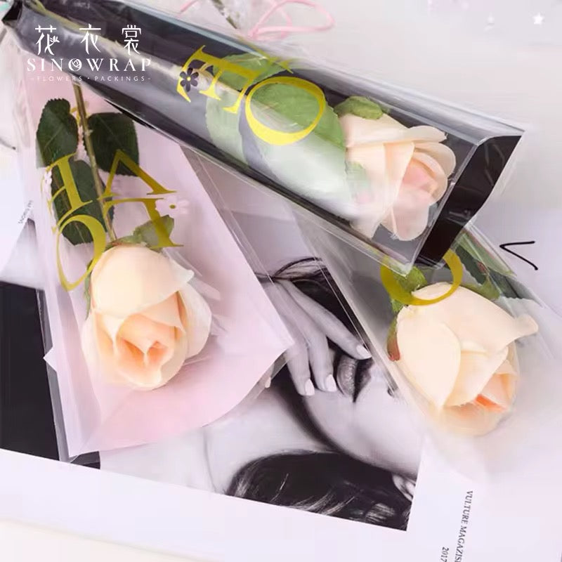 X12pcs LOVE Flower Bouquet Wrapping Sleeve – 56 cm #WP3980