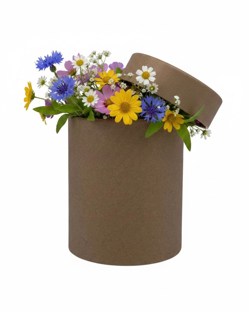 Round Kraft Paper Gift Box with Lid #KB3979