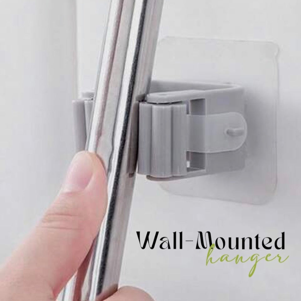 X4pcs Gray Wall-Mounted Mop & Broom Holder #GS3937