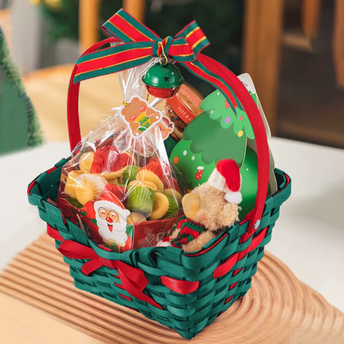 Set/2pcs - Christmas wooden Basket #FB2296