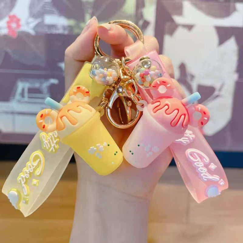 Pretty Girl Cute Drink Keychain #KC2625