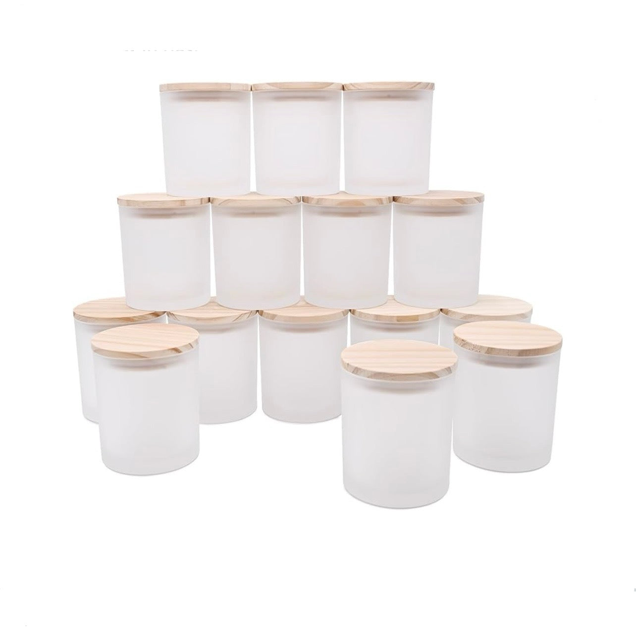 8oz Frosted White Glass Jar With Lid #GJ1755