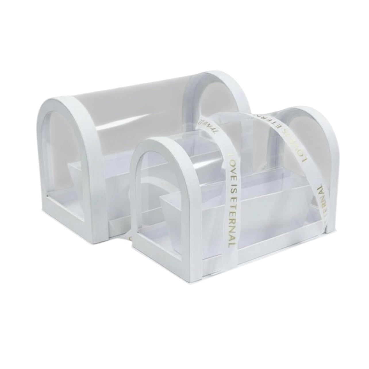 2pcs/set - Luxury Transparent Acrylic Gift Bag with Ribbon Handles #GB2893