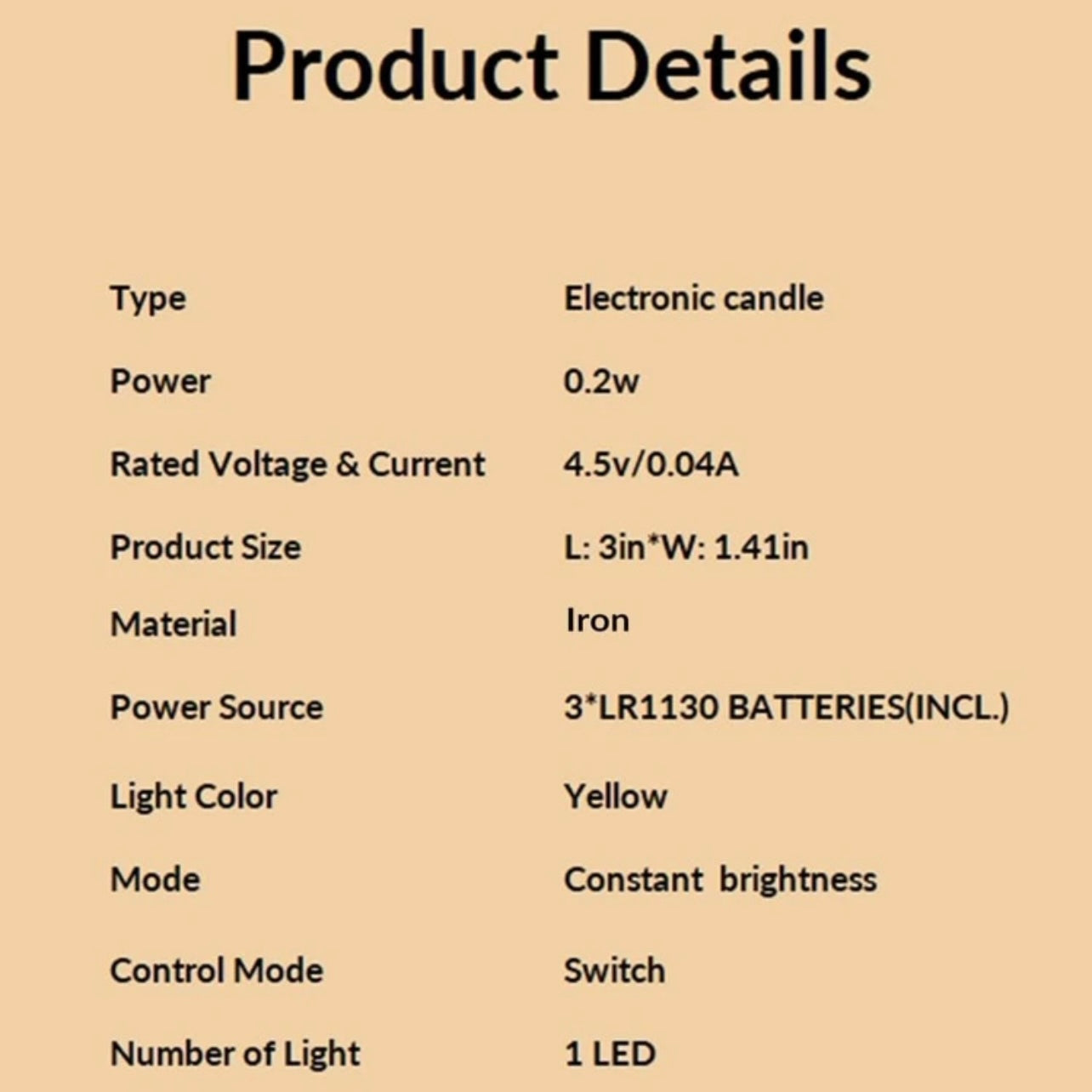 1pc Mini Moon Shaped Electronic Candle Light #RT1564