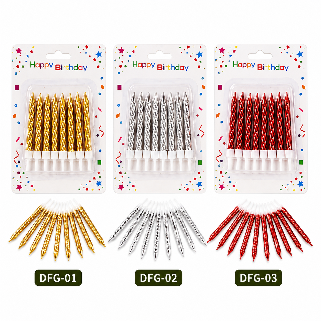 Twisted Birthday Candles – 8pcs #CC4169