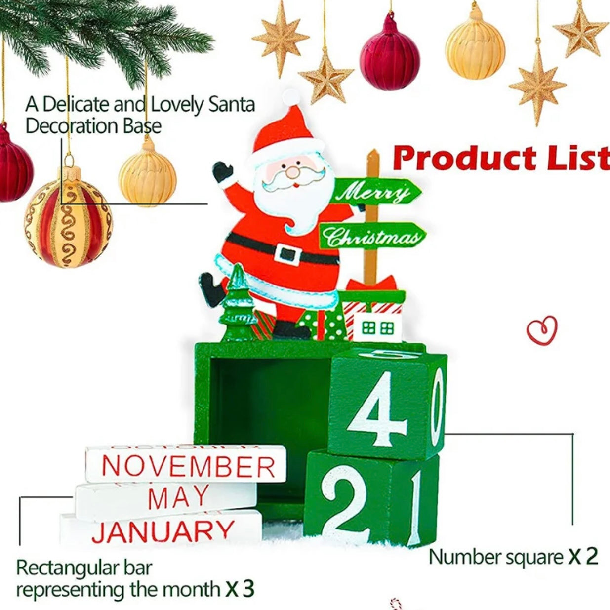 Christmas Wooden Calendar #CC1537